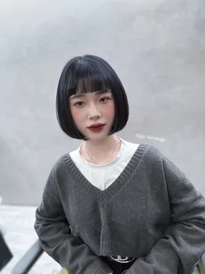 韓系內彎短鮑｜黑色直順瀏海短髮｜Katie 凱蒂｜TiAM 中壢中平店 3