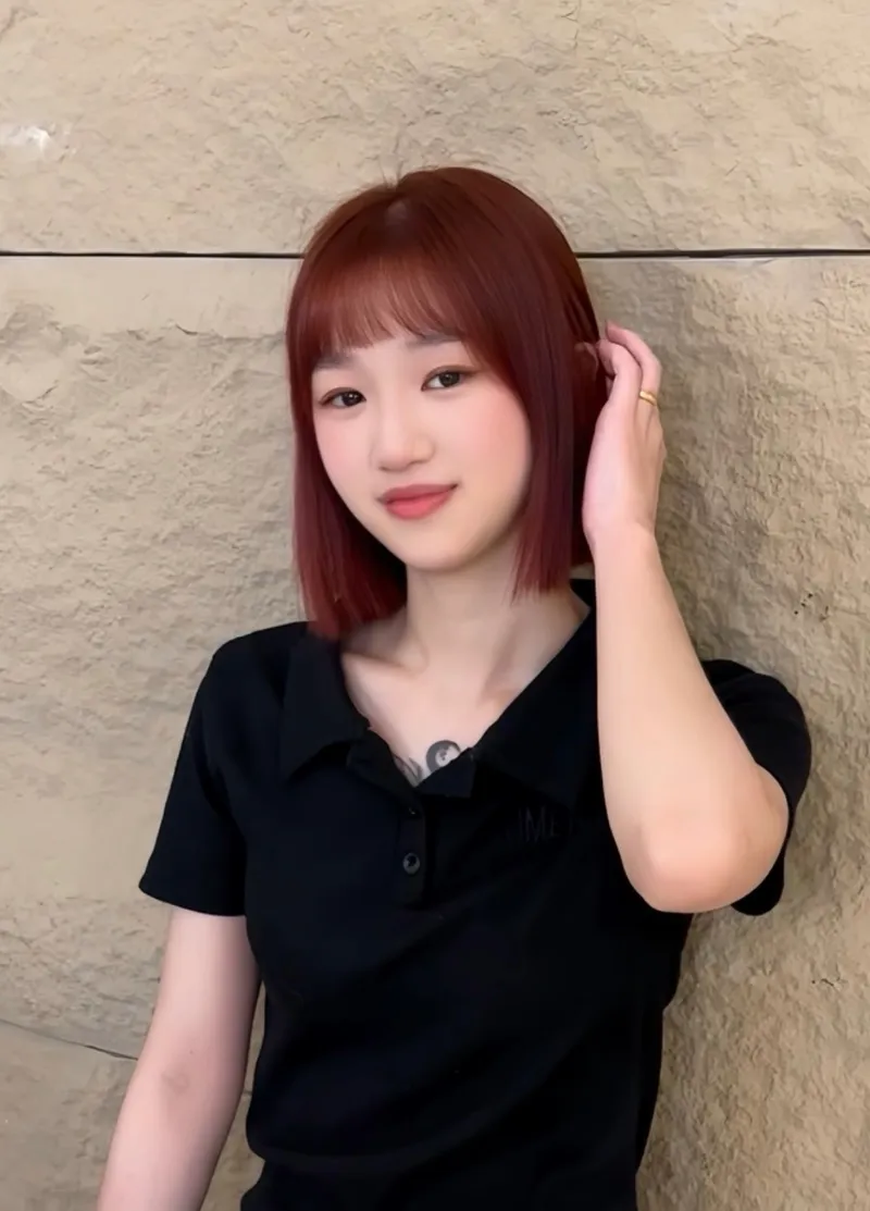 紅棕短鮑伯｜齊瀏海甜感修顏短髮｜Yina｜TiAM 桃園民生店
