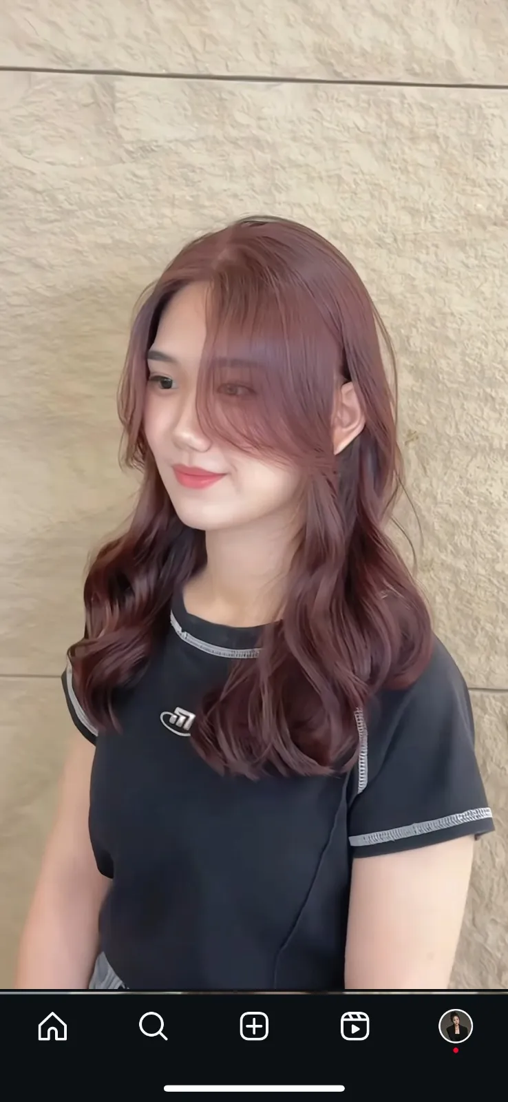 霧感玫瑰棕染｜韓系微捲修顏瀏海中長髮｜Nina｜TiAM 桃園民生店