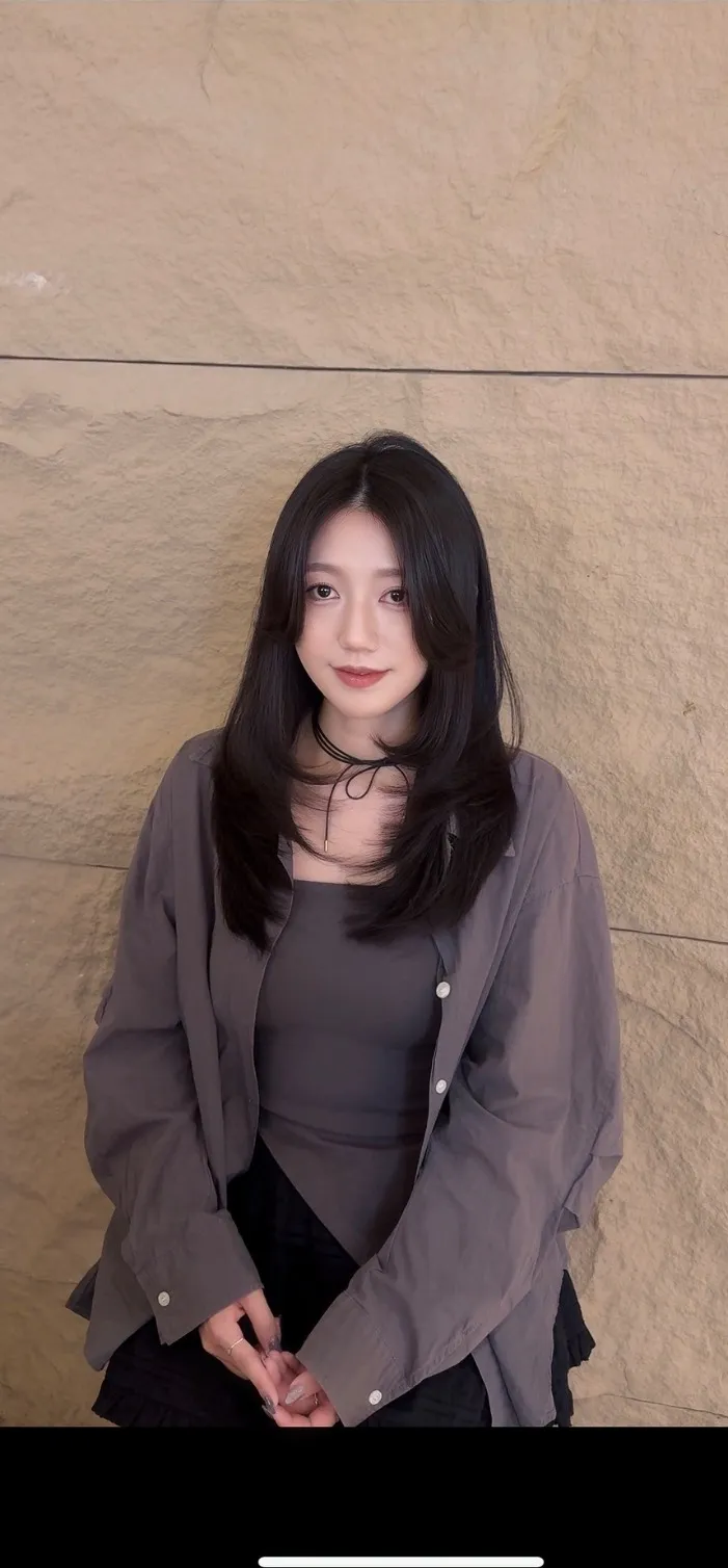 深黑髮根燙｜修顏長瀏海質感長髮｜Nina｜TiAM 桃園民生店