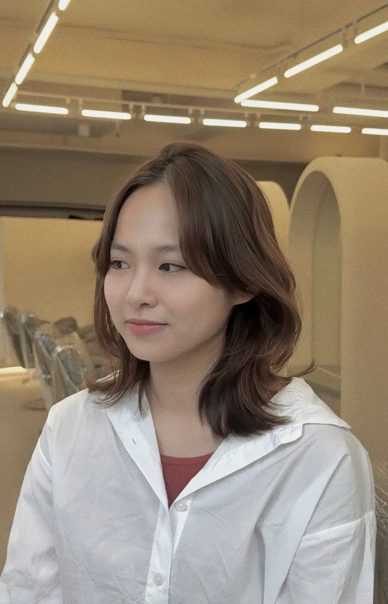 鎖骨層次燙｜棕色鎖骨髮外翻捲｜Nina｜TiAM 桃園民生店