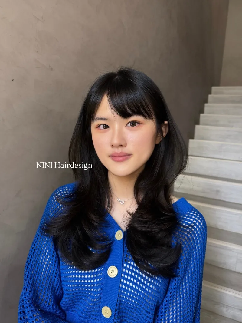黑髮齊瀏海｜韓系中長直髮｜Nini｜TiAM 中壢中平店