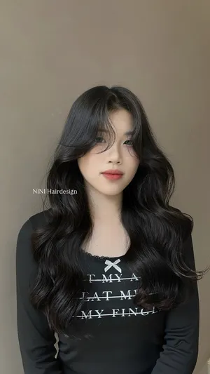 黑棕大波浪燙｜韓系氛圍感長捲髮｜Nini｜TiAM 中壢中平店 1