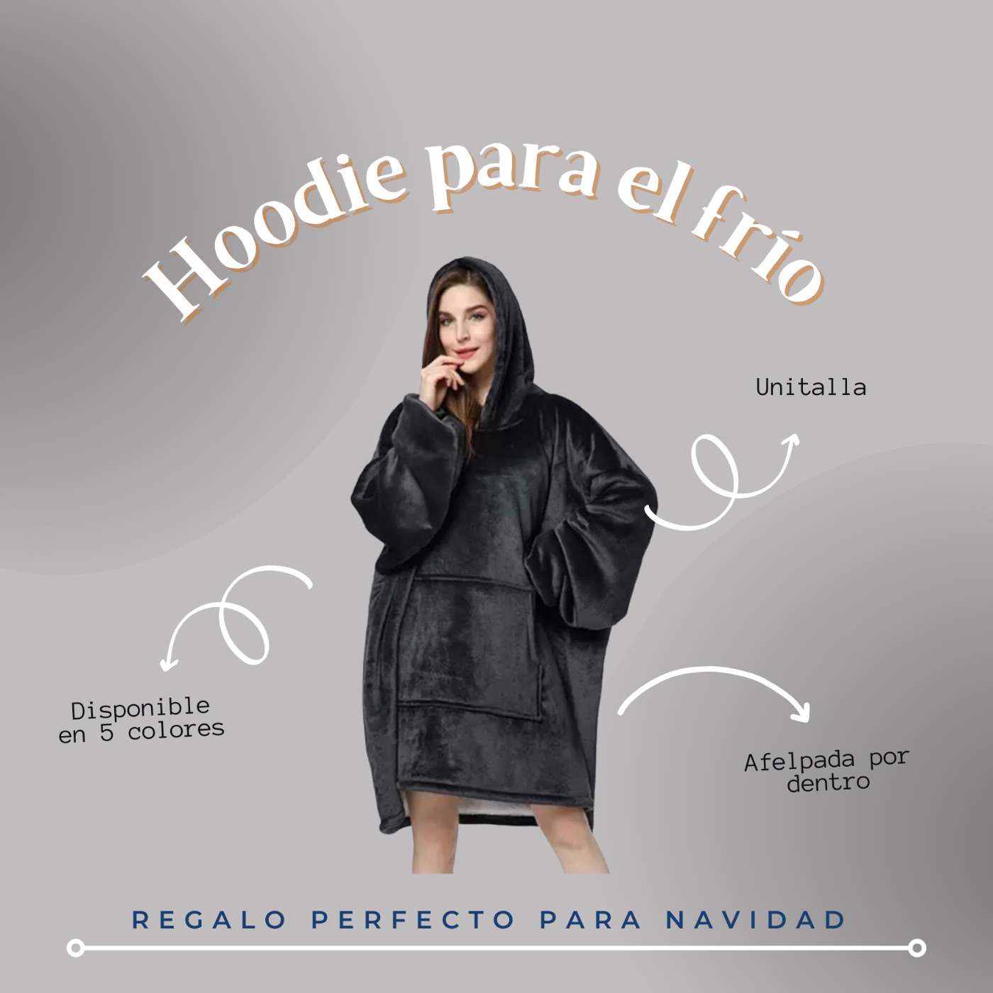 Hoodie cobija afelpada unitalla  súper calientita y gigante.