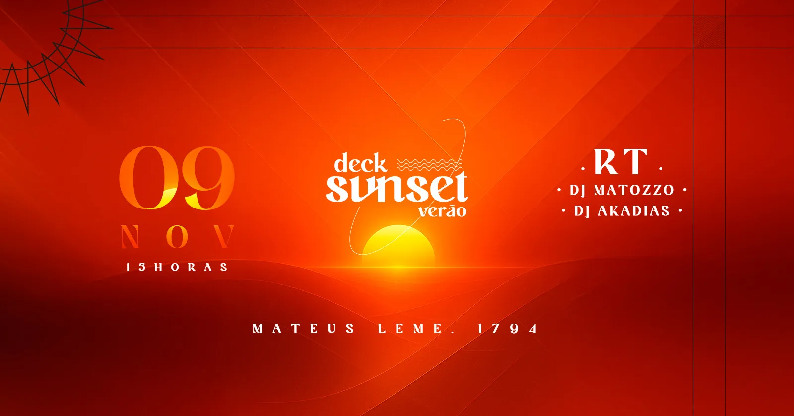 DECK SUNSET - 09 de Novembro