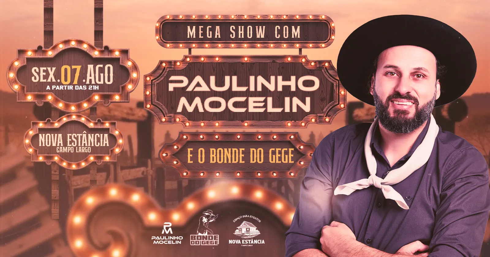 Mega show com Paulinho Mocelin e Bonde do Gege