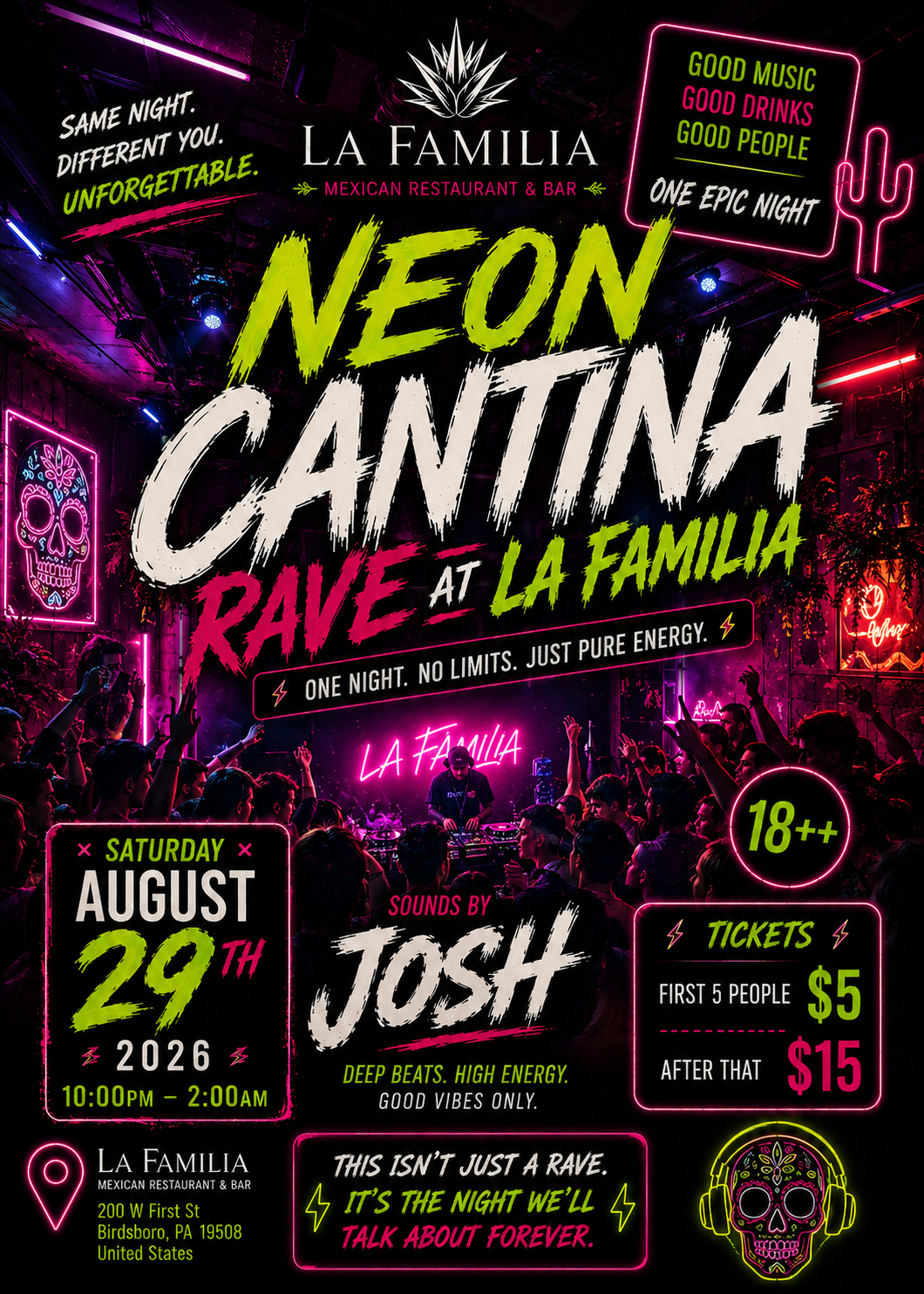 La familia raves and partys banner