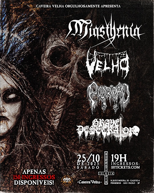 Miasthenia, Grave Desecrator, Velho e Podridão em São Paulo