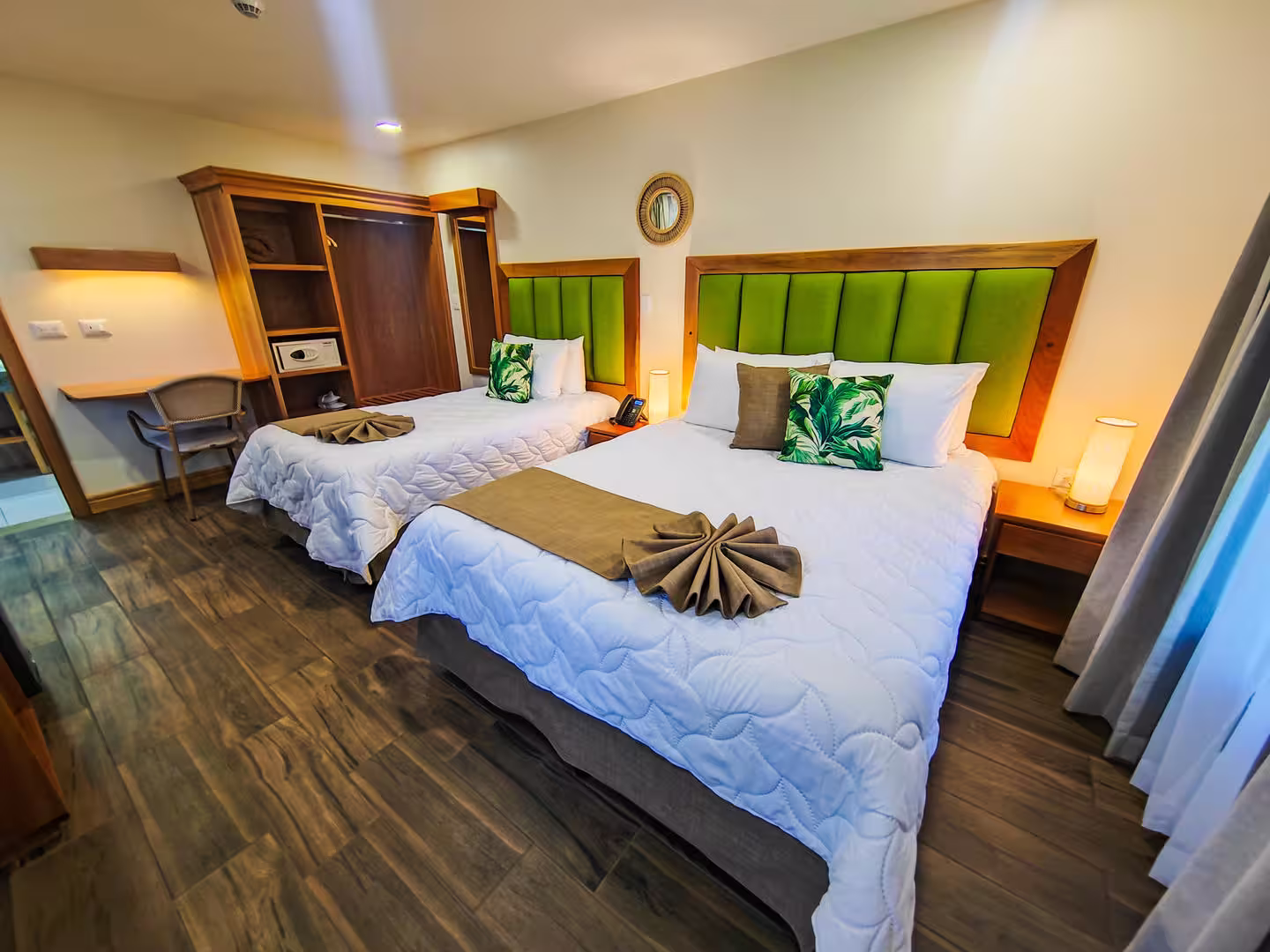 Forest Superior room with queen and single bed at Sibu Boutique Hotel