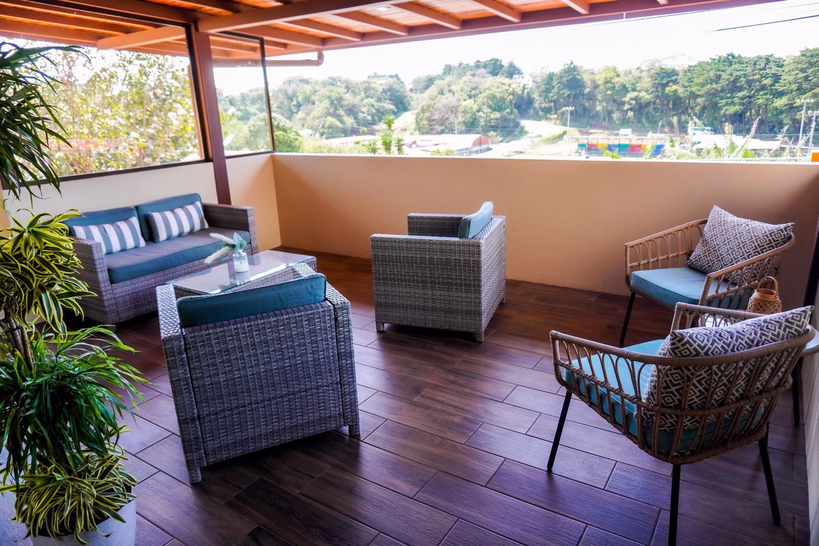 Private balcony of Guaria room at Sibu Boutique Hotel