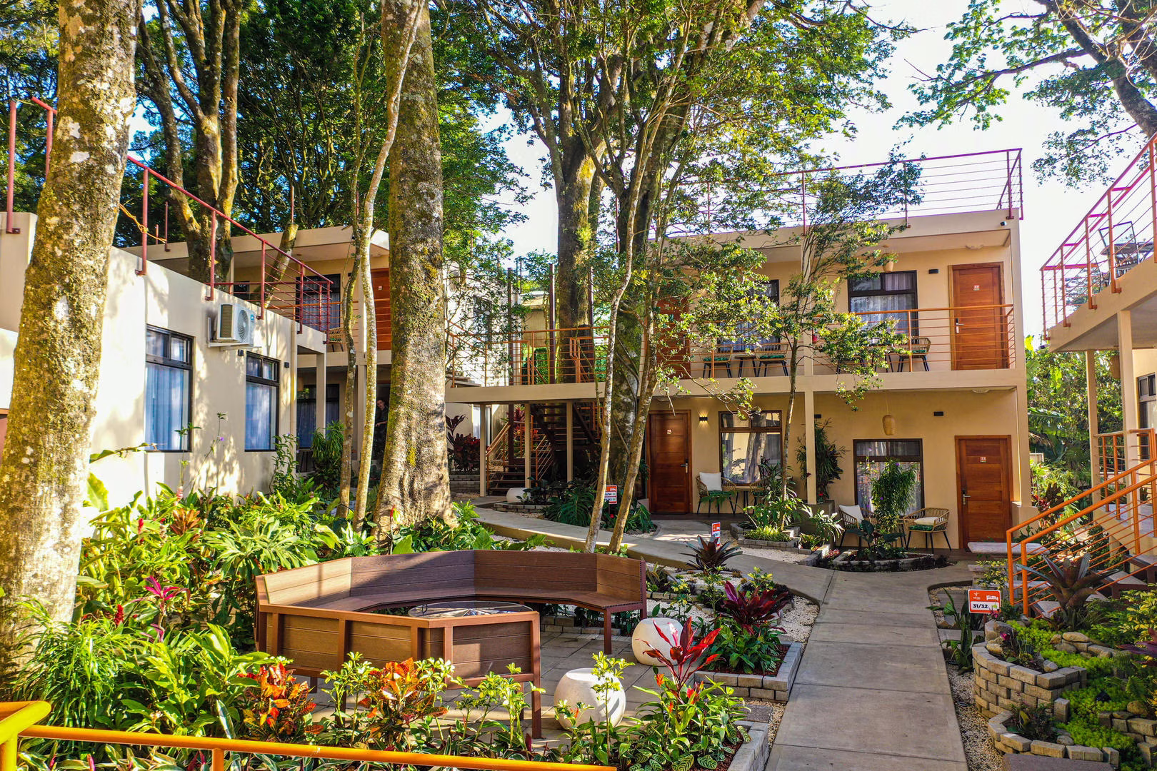 Outdoor fire pit area at Sibu Boutique Hotel in Monteverde
