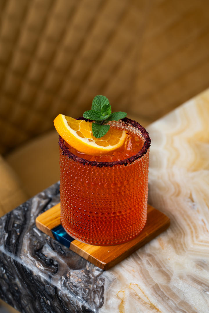 Tequila Sunrise cocktail detail at Otocuma Restaurant, Hotel & Spa Poco a Poco, Monteverde