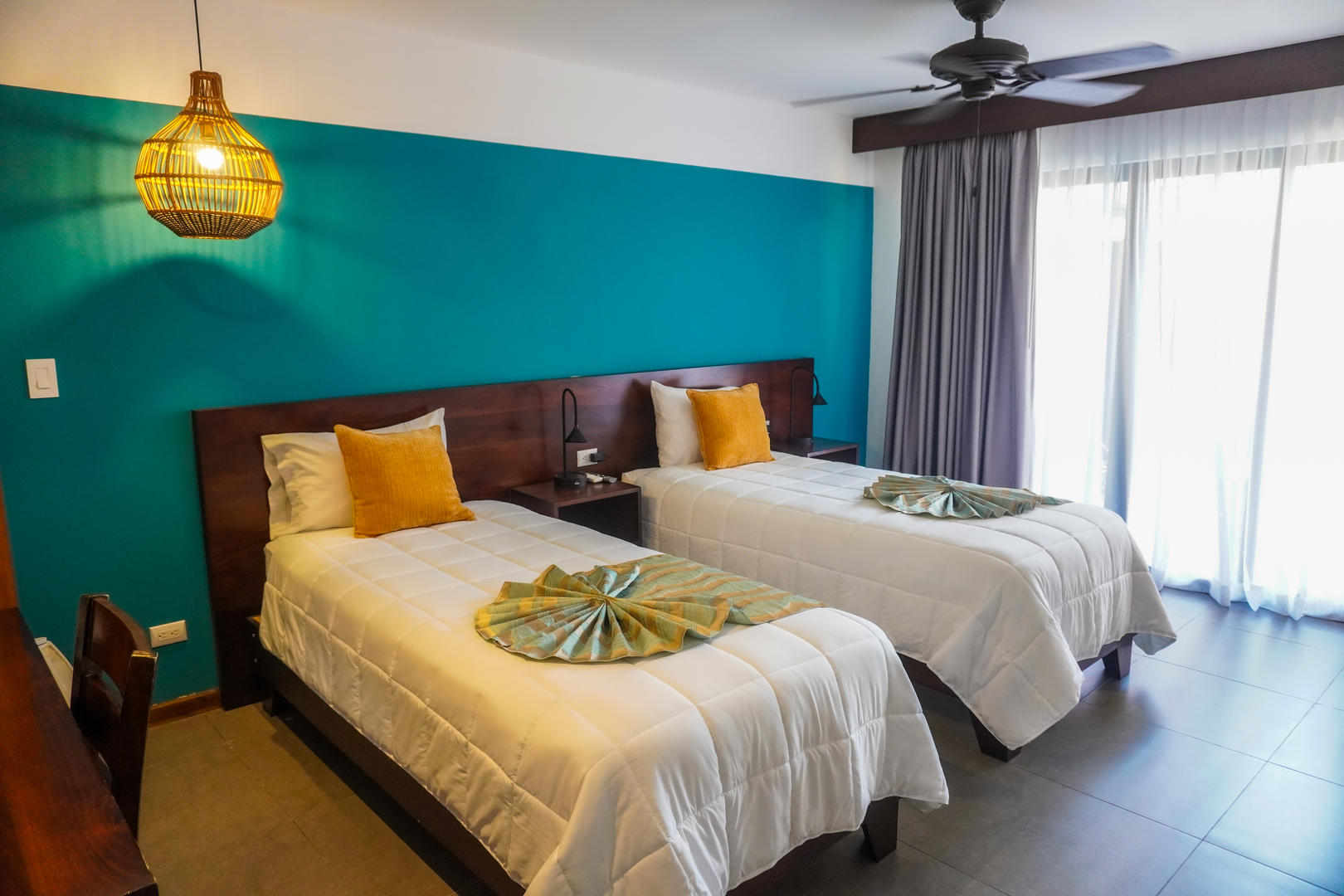 Premium room with two twin beds from another angle at La Fortuna Lodge, La Fortuna, Costa Rica