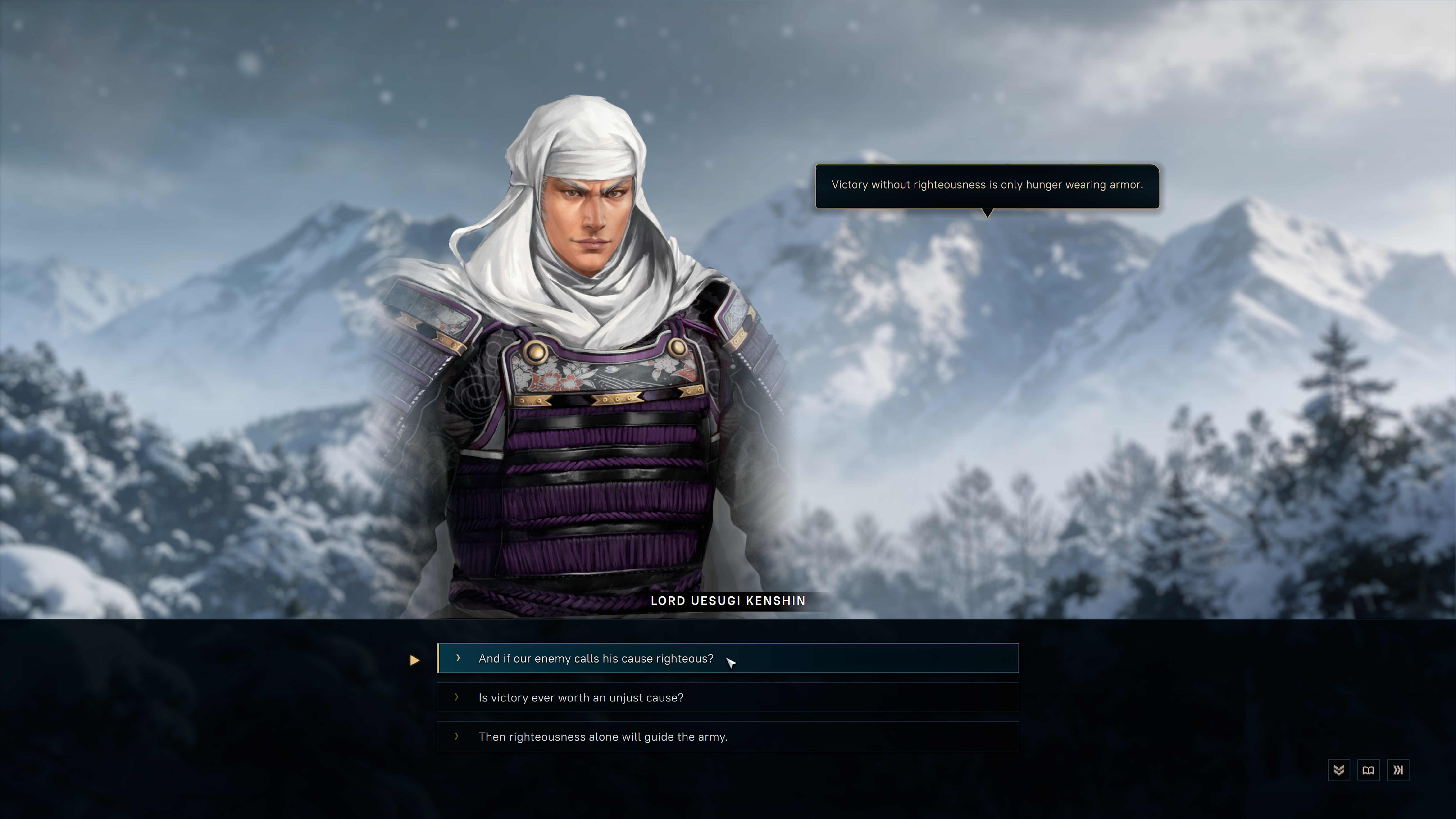 Tides of War: Shogun Uesugi Kenshin dialogue choice