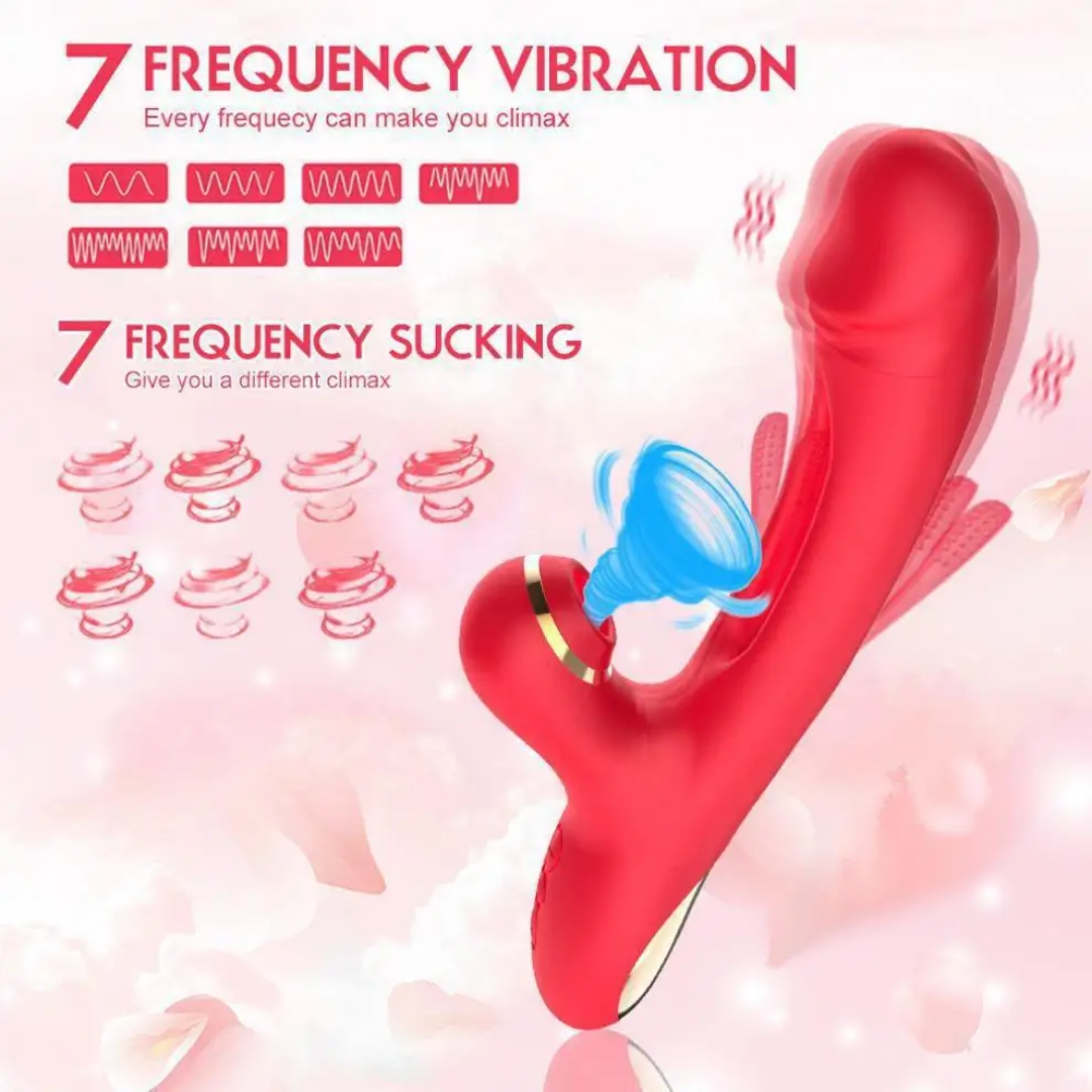Vibrador triple función con succionador