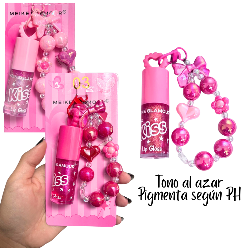 LABIOS GLOSSY CON EFECTO VOLUMEN EN SEGUNDOS + LLAVERO Ref:B126