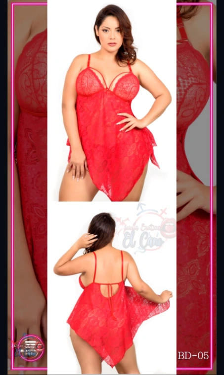 LENCERIA BD-05 ROJO TALLA CURVY (Ref:BD-05)