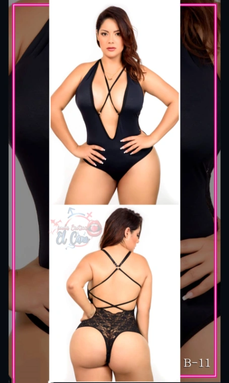 LENCERIA B-11 NEGRO TALLA CURVY (Ref:B-11)