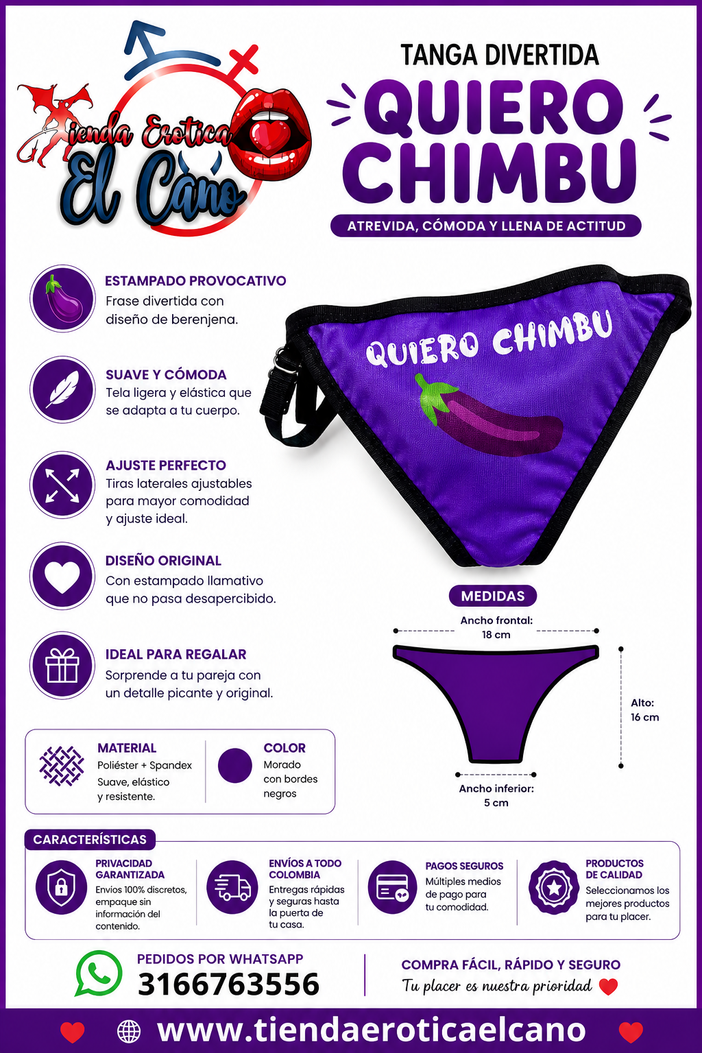 PANTY GROSERO “QUIERO CHIMBO” (Ref:0884)