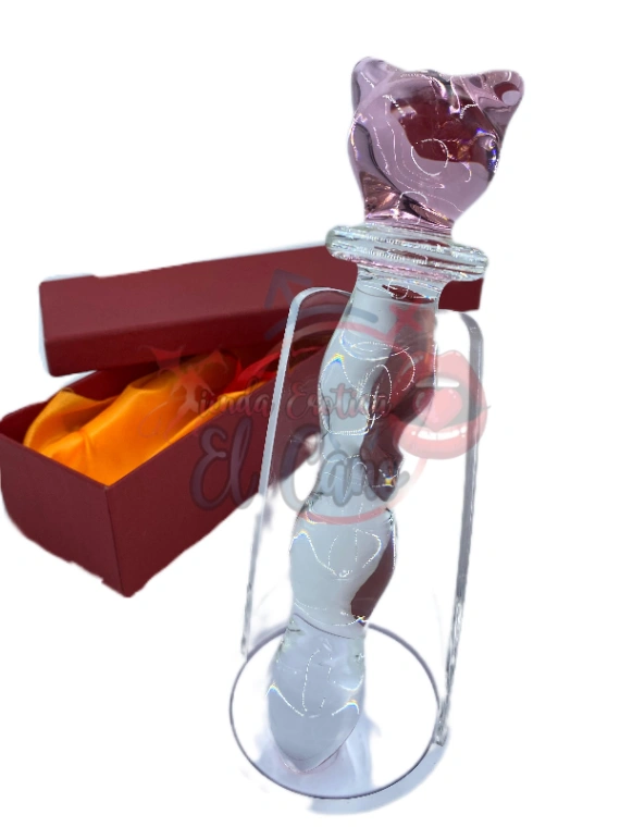 DILDO DE VIDRIO GT-05 GATITA ROSA 20CM (Ref:108)