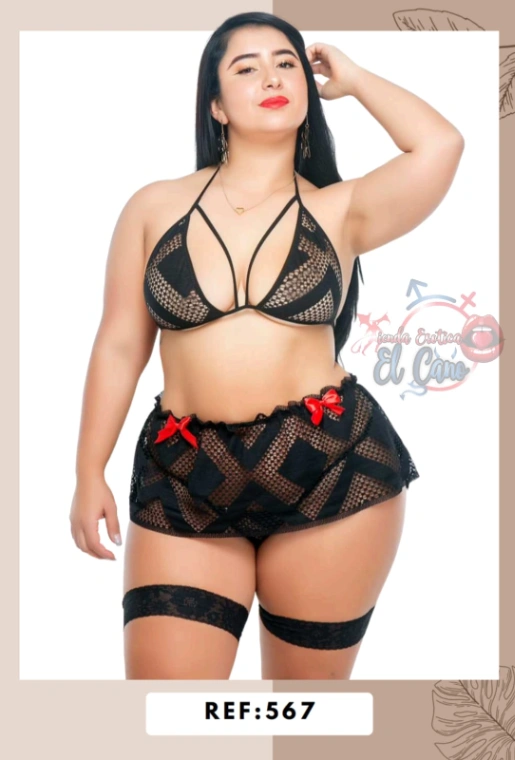 LENCERIA NEGRO TALLA CURVY (Ref:567)