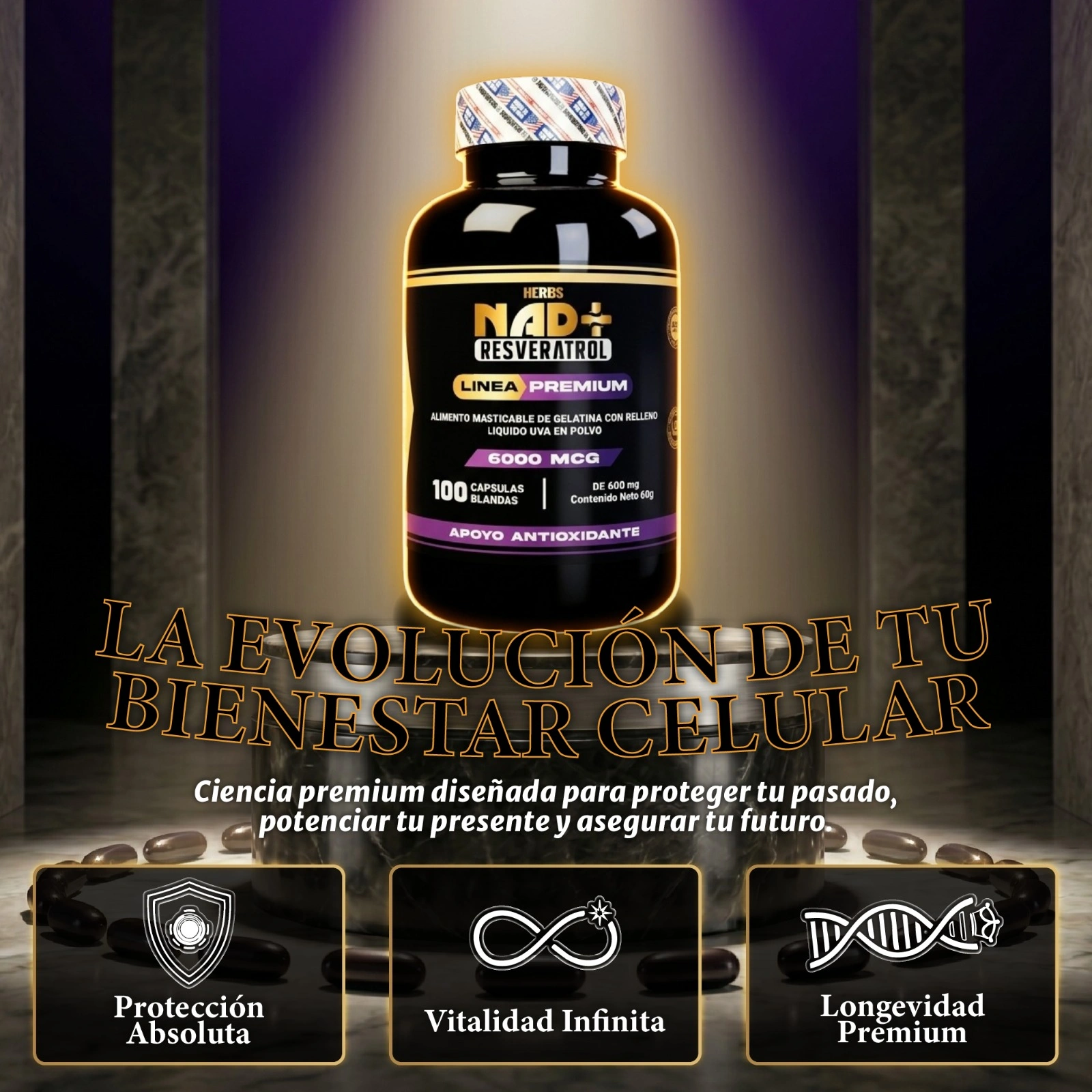 Nad Resveratrol Con Proteina Vegan