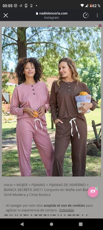 Pijama wafle Talle 2/3/4/5 2