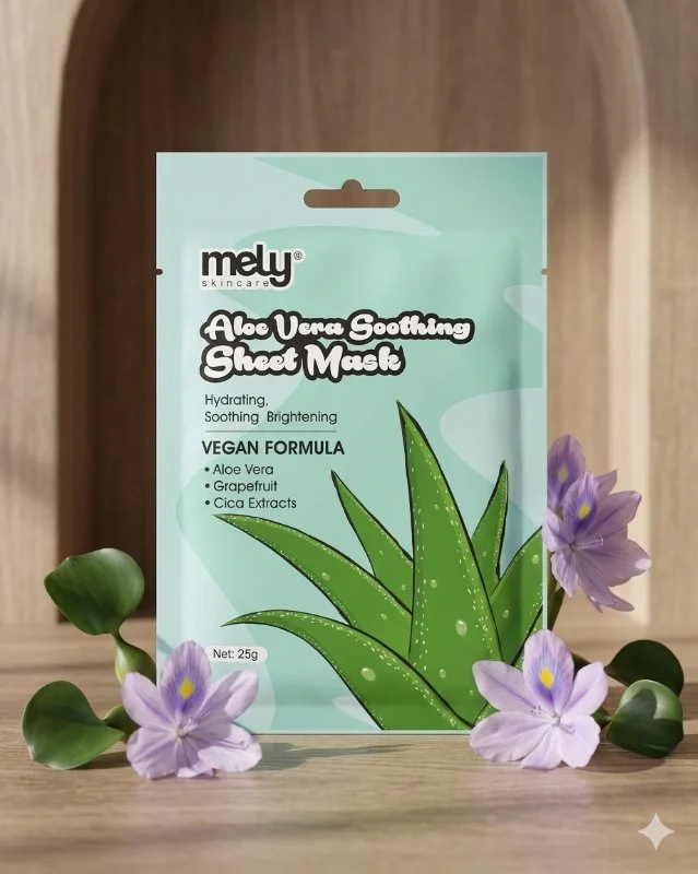 Mascarilla Facial Aloe Vera Soothing Mely Skincare – Hidratante y Calmante con Cica