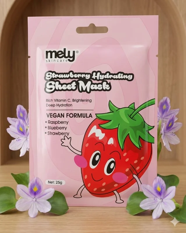 Mascarilla Facial Strawberry Hydrating Mely Skincare – Hidratación Profunda con Vitamina C