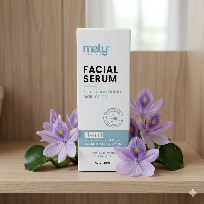 Serum Facial 4 en 1 Mely Skincare – Ácido Hialurónico, Retinol, Aloe Vera y Aceite de Soja