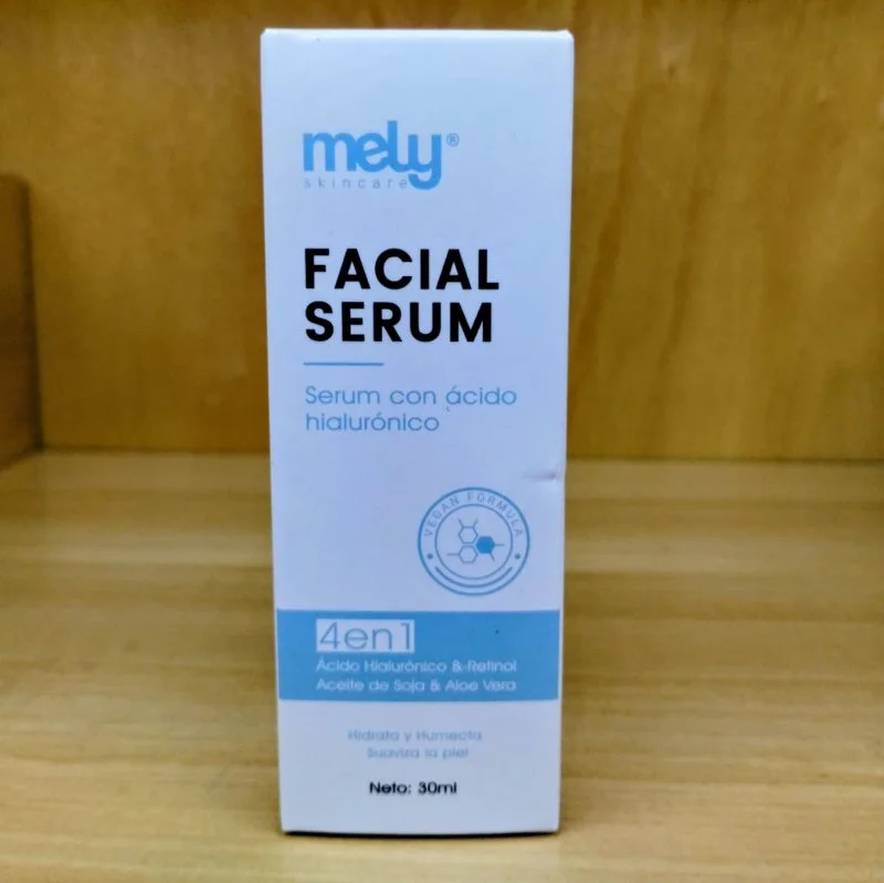 Serum Facial 4 en 1 Mely Skincare – Ácido Hialurónico, Retinol, Aloe Vera y Aceite de Soja — 30 ml 2