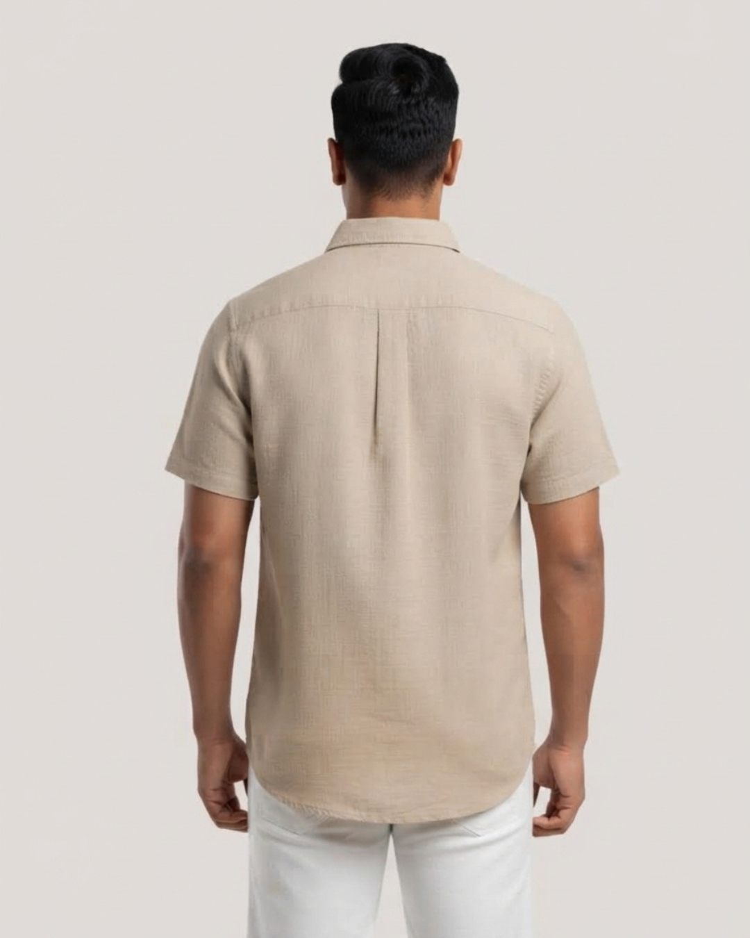 Khaki Men's Short Sleeve Shirt view 2 - Timeless Closet Sri Lanka