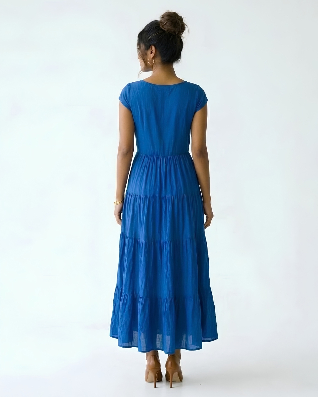 Blue Layered Long Dress view 2 - Timeless Closet Sri Lanka
