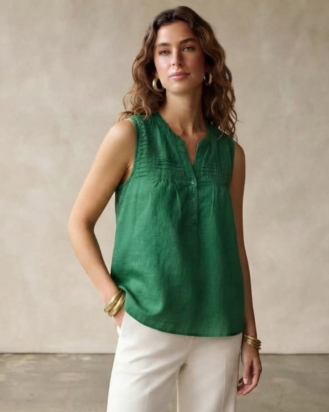 Dark Green Relaxed Top view 1 - Timeless Closet Sri Lanka