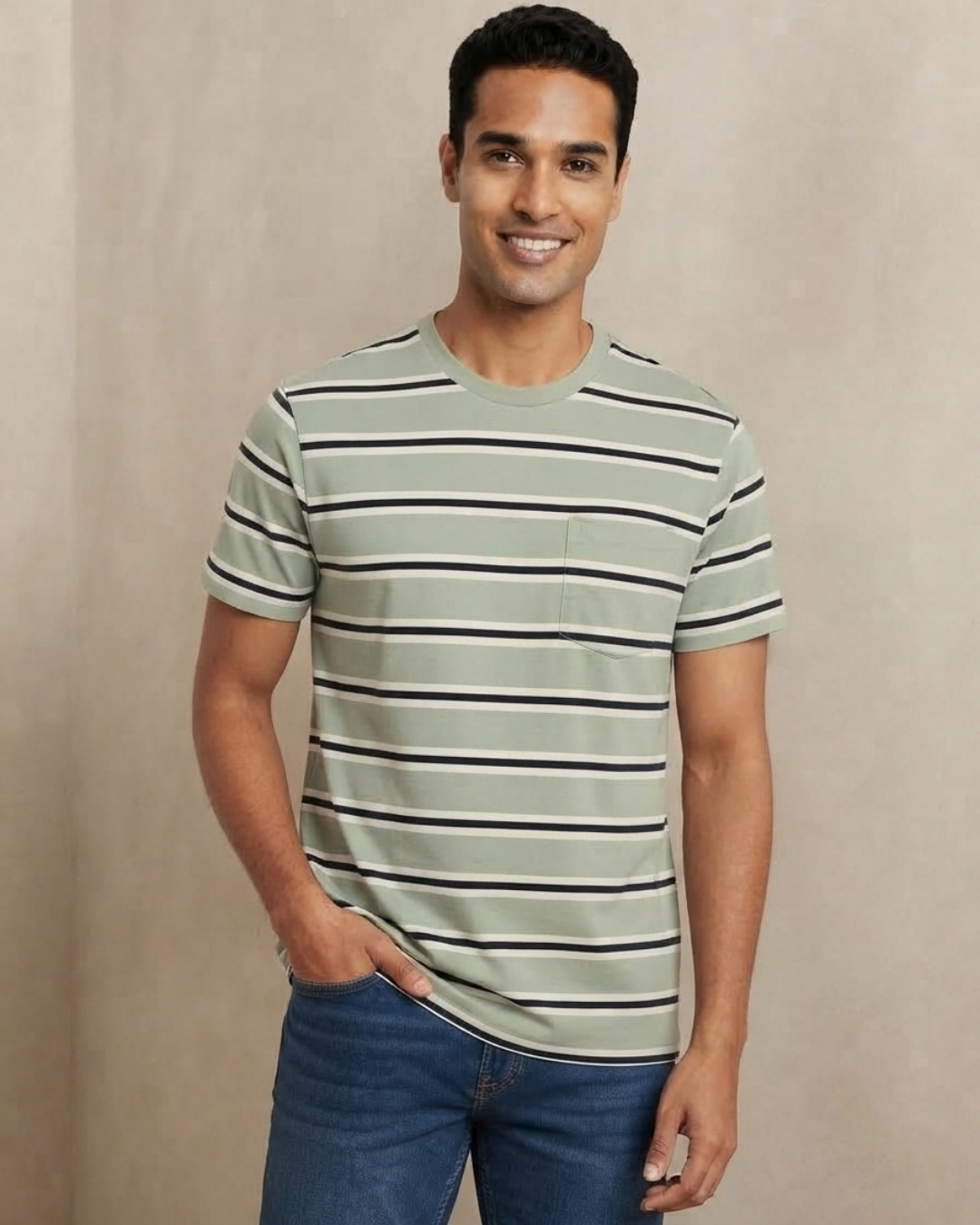 Blue and Green Men's T-shirt view 1 - Timeless Closet Sri Lanka