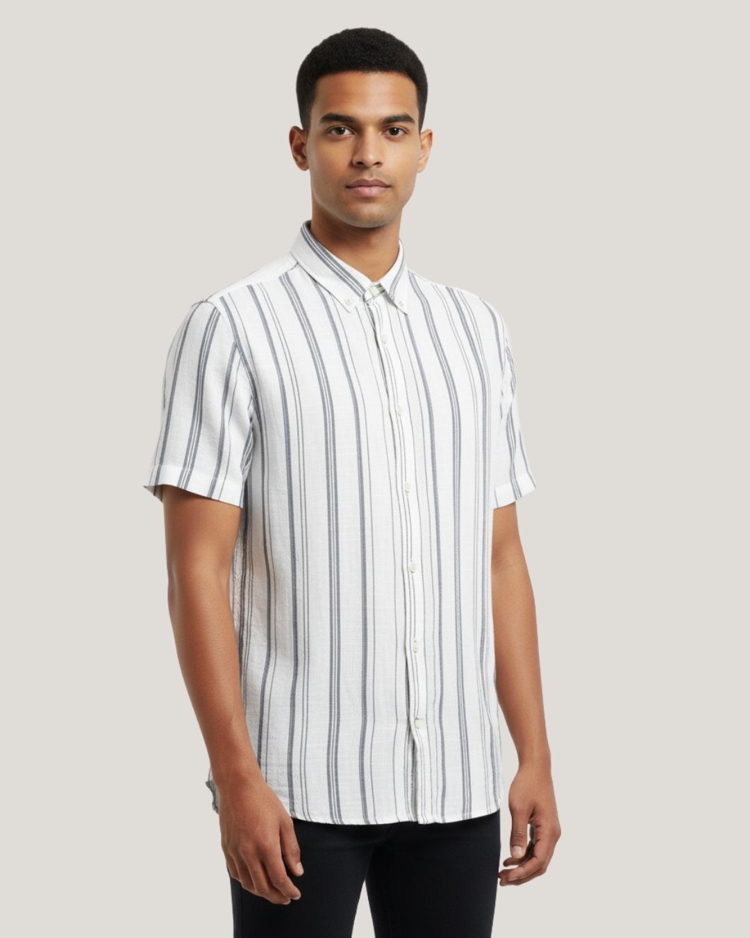 Grayish Green Men's Short Sleeve Shirt view 1 - Timeless Closet Sri Lanka