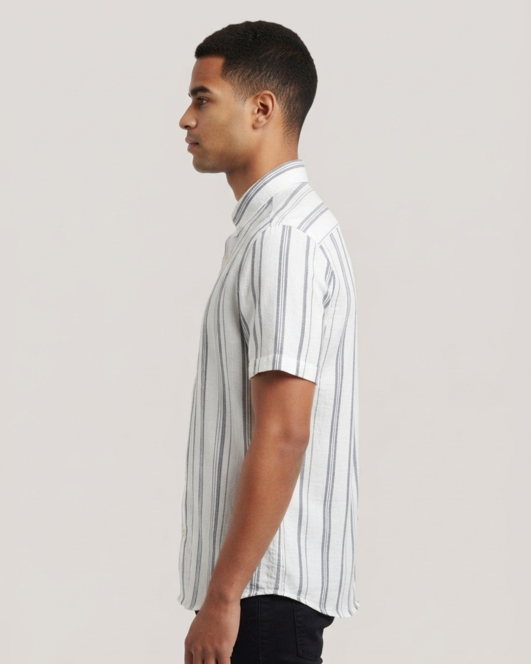 Grayish Green Men's Short Sleeve Shirt view 2 - Timeless Closet Sri Lanka