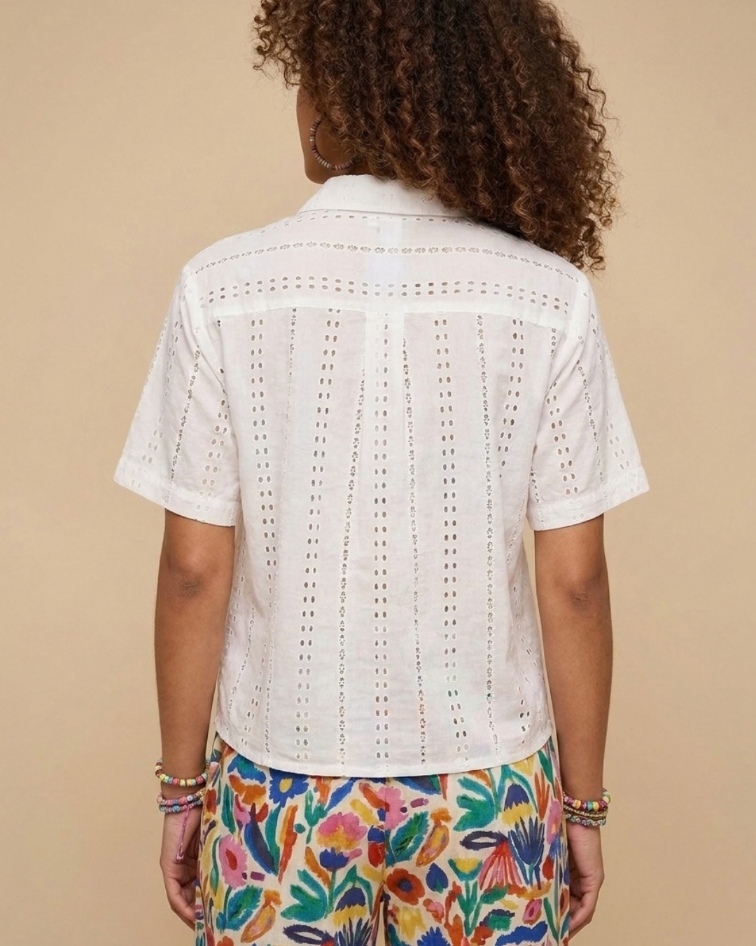 White Cutwork Top view 2 - Timeless Closet Sri Lanka