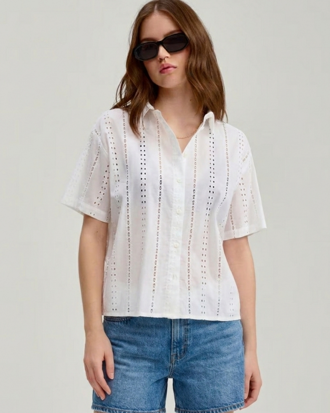 White Cutwork Top view 3 - Timeless Closet Sri Lanka