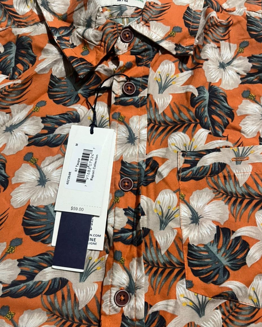 Orange Printed Short Sleeve Shirt view 2 - Timeless Closet Sri Lanka