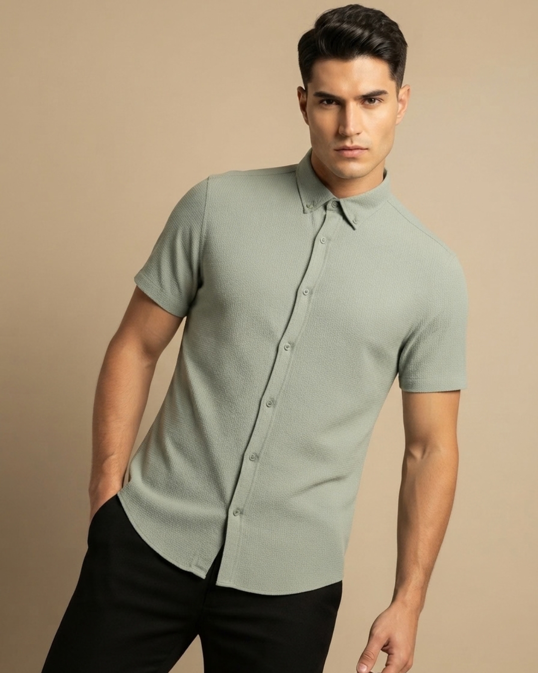 Green Popcorn Short Sleeve Shirt view 1 - Timeless Closet Sri Lanka