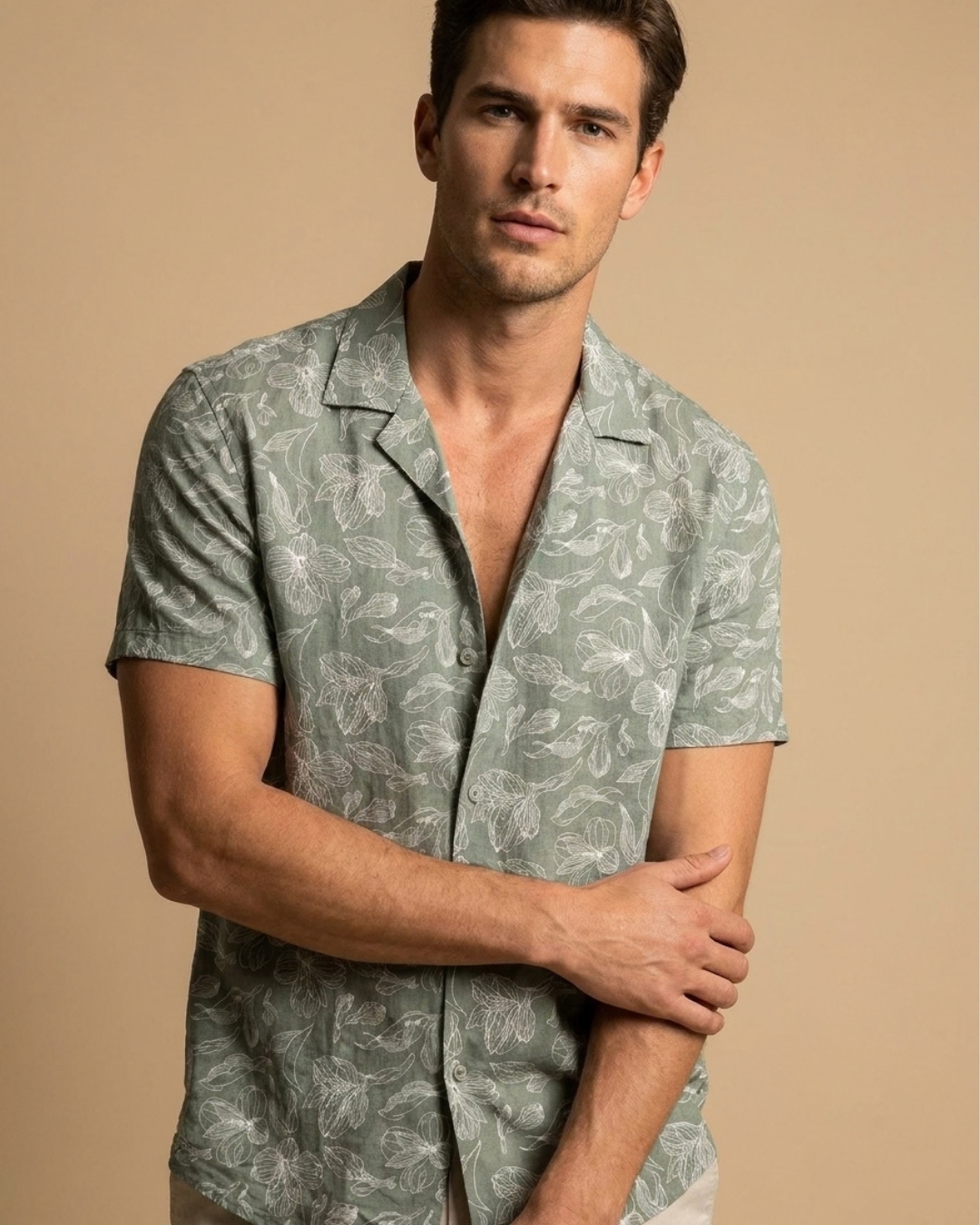 Green Printed Short Sleeve Tshirt view 1 - Timeless Closet Sri Lanka