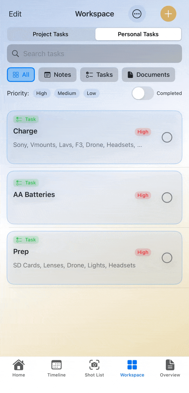 Centralized Workspace