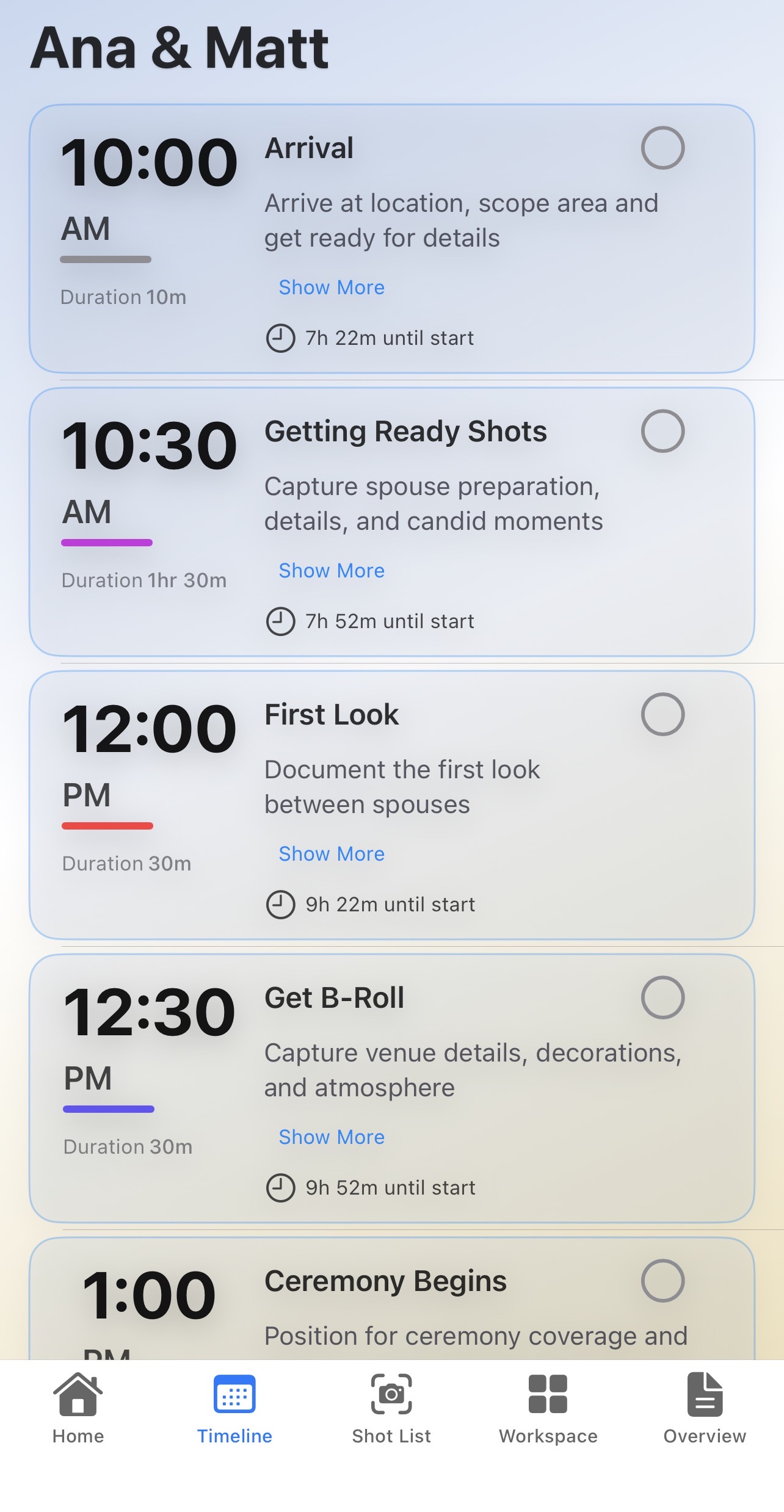 At-a-Glance Scheduling