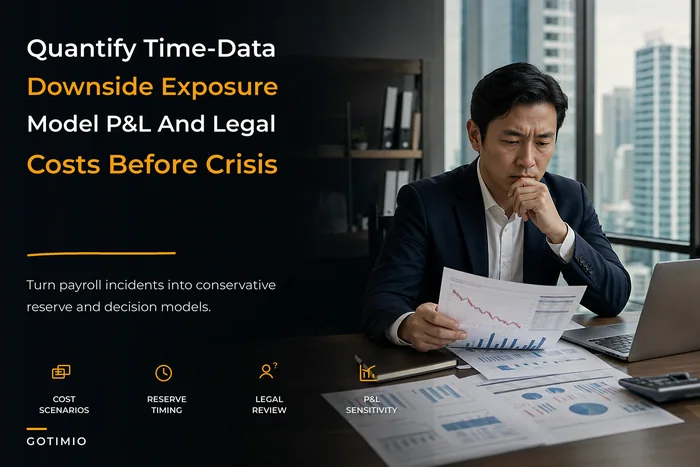 Executive framework for time-data risk quantification and downside exposure
