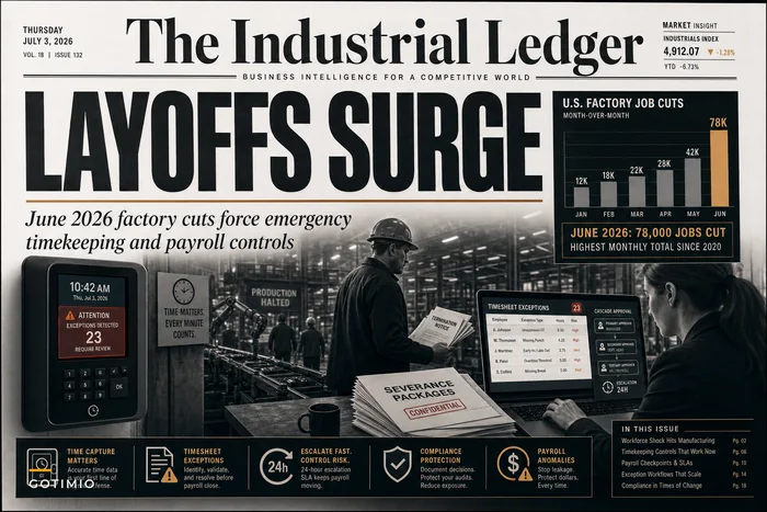 Manufacturing job cuts spike: immediate timekeeping and payroll controls HR must deploy now