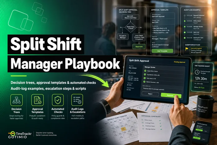 Split-shift approval playbook for managers — decision trees, approval templates and audit-log examples