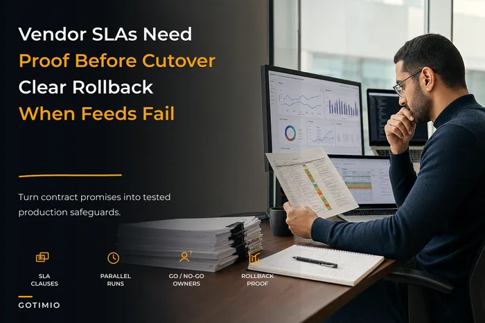 Vendor SLA framework for time feeds — contract clauses, onboarding tests and production cutover requirements