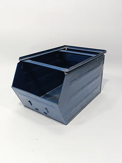 Blå stålkasse 35x20x21 cm