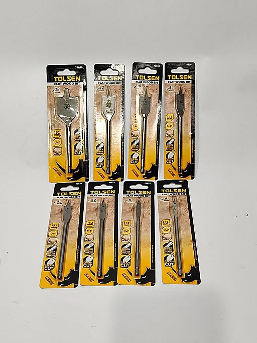 8x Tolsen fladbor (6–38 mm)